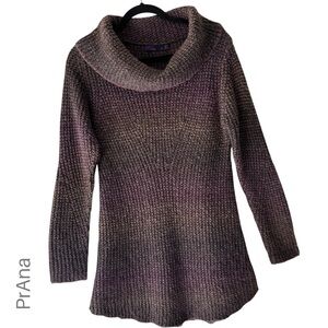 PRANA | HUNTER PLUM TUNIC SWEATER OVERSIZED TURTLENECK NECK CHUNKY KNIT | MEDIUM
